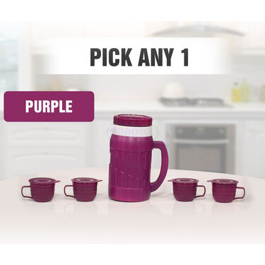 Steel Insulated Hot Flask + 4 Double Wall Cups With Lid (1IF4C1)