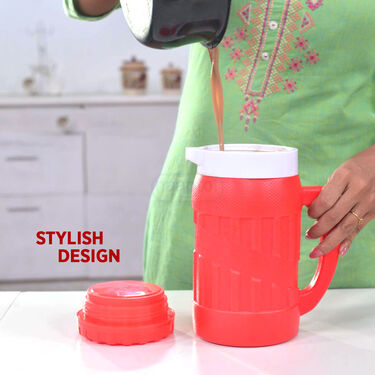 Steel Insulated Hot Flask + 4 Double Wall Cups With Lid (1IF4C1)