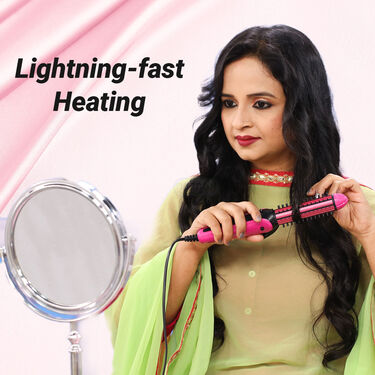 3 IN 1 Professional Hair Straightener Crimper Roller Styler (3SC1)