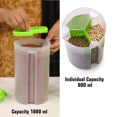 3 Compartment Airtight Big Storage Containers Buy 1 Get 1 Free (3SPC1)