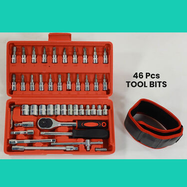 46 Pcs Complete Tool Set + Magnetic Wrist Band (PT4)