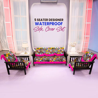 5 Seater Designer Waterproof Sofa Cover Set (5WSC1)