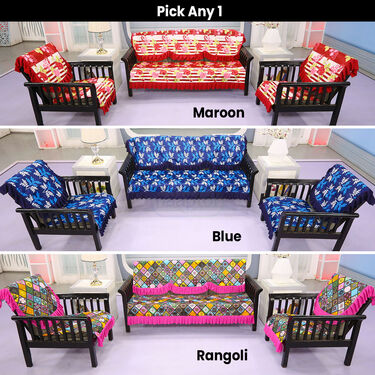 5 Seater Designer Waterproof Sofa Cover Set (5WSC1)