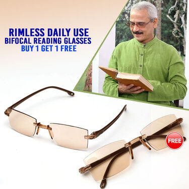 Rimless Daily Use Bifocal Reading glasses Buy Get FREE