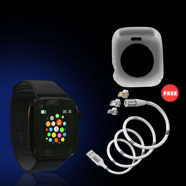 Bluetooth Calling Watch (T500) with Anti Tangle Magnetic Cable And Protection Case (SC11)