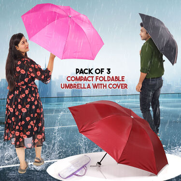 Compact 3 Fold Umbrella - Pack of 3 - Pick Any 1 (3U1)