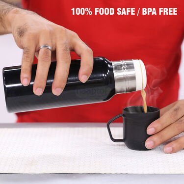 12 Hours Hot & Cold Insulated Flask + 3 Cups (1F3C3)