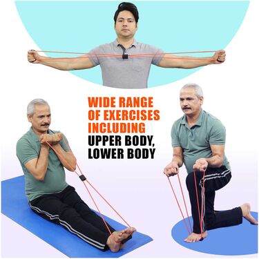 Figure 8 Shaped Latex Tube-Workout Chest Arm & Shoulder Stretch Exercise Equipment- B1G1 (FAS26)