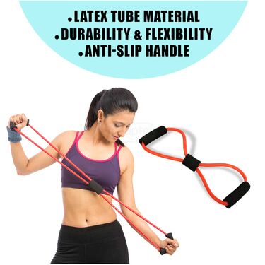 Figure 8 Shaped Latex Tube-Workout Chest Arm & Shoulder Stretch Exercise Equipment- B1G1 (FAS26)