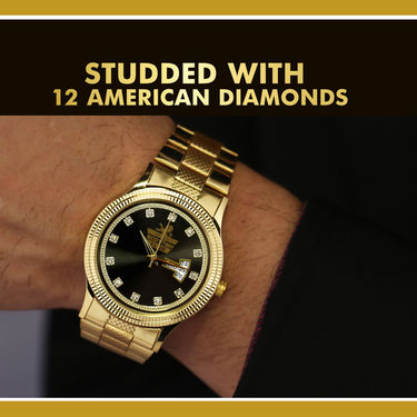 Golden American Diamond Watch + Chain (MGWC5) - Pick Any 1