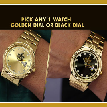 Golden American Diamond Watch + Chain (MGWC5) - Pick Any 1