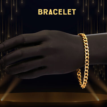 Golden Watch with Golden Chain + Bracelet + Ring (MGWCBR10)
