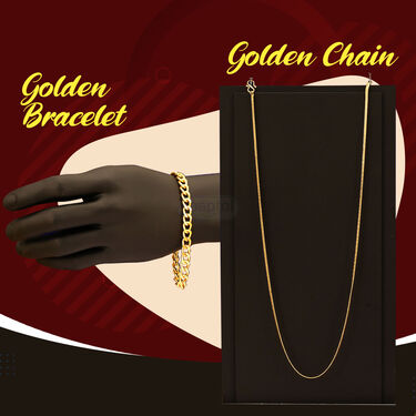 Pack of 5 Round Neck T-Shirt With Golden Chain & Bracelet (5RT20)