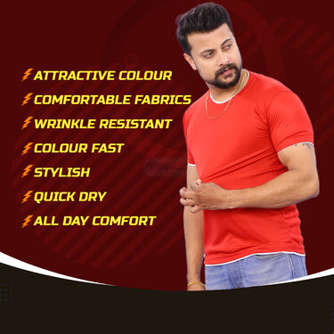 Pack of 5 Round Neck T-Shirt With Golden Chain & Bracelet (5RT20)
