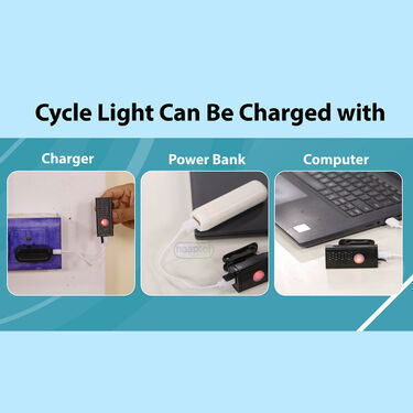 Rechargeable Head light and Tail Light Combo with Sit Cover For Cycle (RCL)