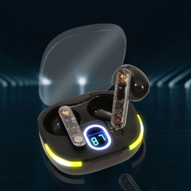 Transparent Wireless Bluetooth Earpods with Inbuilt Screen And Lights (TWS26)
