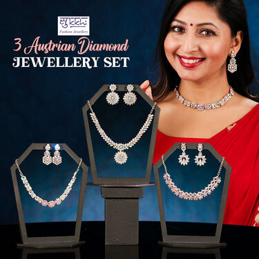 3 Austrian Diamond Jewellery Set (3AUD14)