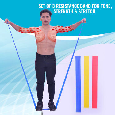 Set Of 3 Resistance Band For Toning  Strength & Stretch (FAS35)