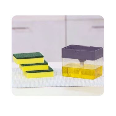 Kitchen Soap Dispenser with Free 3 Foam Scrubber