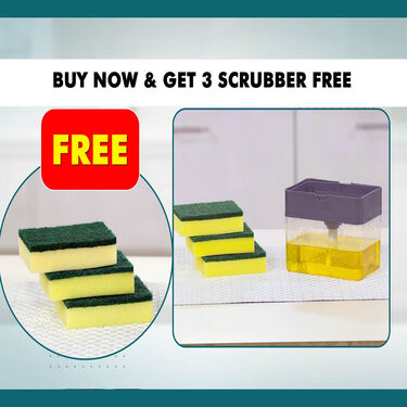 Kitchen Soap Dispenser with Free 3 Foam Scrubber