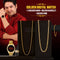 Golden Digital Watch + 2 Chain + Bracelet + Ring (MGW2CBR8)