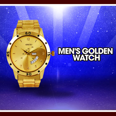 Men's Golden Watch with Golden Chain
