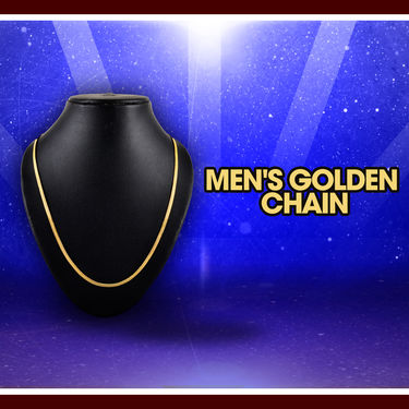 Men's Golden Watch with Golden Chain