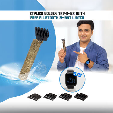 Stylish Golden Trimmer With Free Smart Watch (PMT1W3)