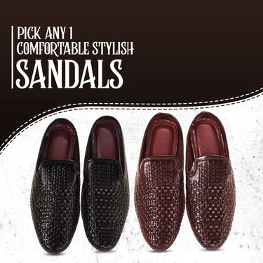 Pick any 1 Comfortable Stylish Sandals with Free Secure Wallet + Leatherite Watch + Sunglasses (SW91)
