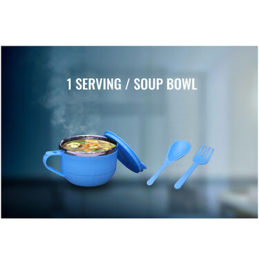 12 Hours Hot & Cold Insulated Flask + Soup Bowl + 2 Cups with Lids (1F1SB2C)